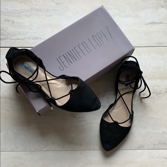 Jennifer Lopez Shoes - 🌿Jennifer Lopez Black Tie Up Ballet Flats